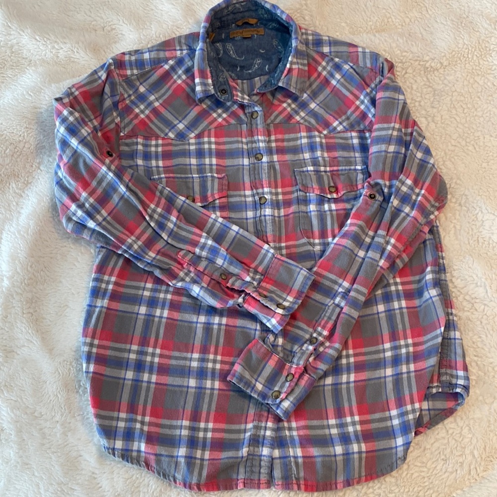 Jacks Girlfriend | Plaid Shirt w/paisley detail, Medium